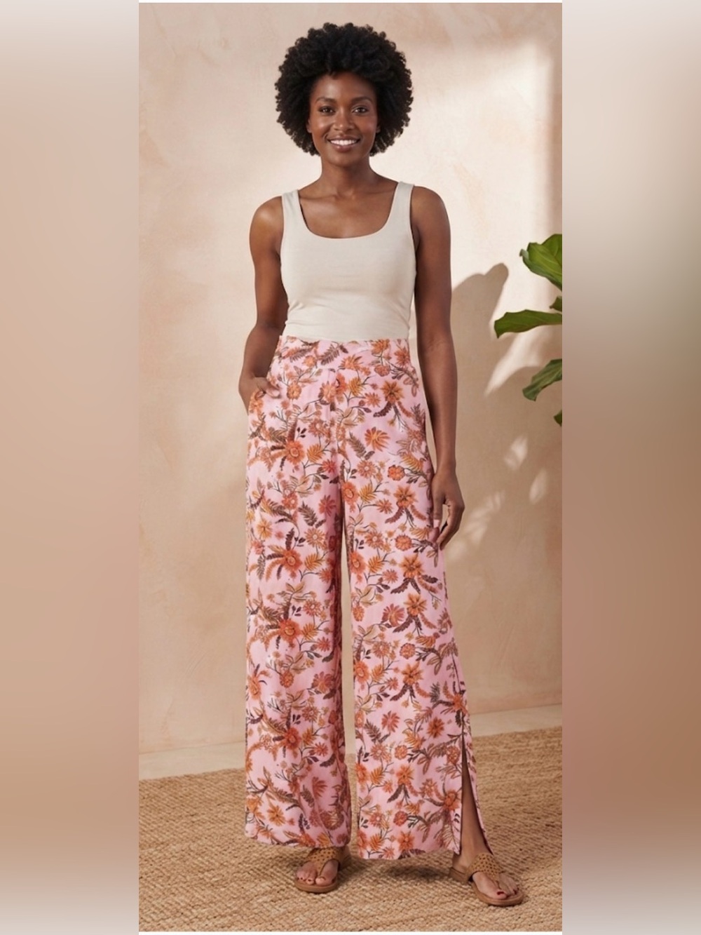 Jessica Simpson Wide Leg Floral Pants